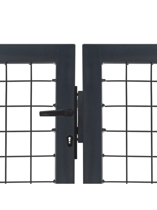 Dārza vārti ar stabiem, 350x140 cm, tērauds, antracītpelēks