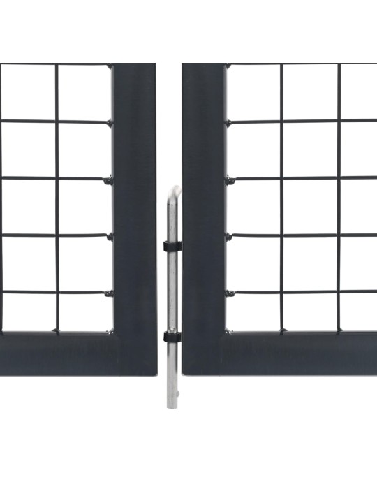 Dārza vārti ar stabiem, 350x140 cm, tērauds, antracītpelēks