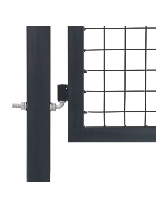 Dārza vārti ar stabiem, 350x140 cm, tērauds, antracītpelēks