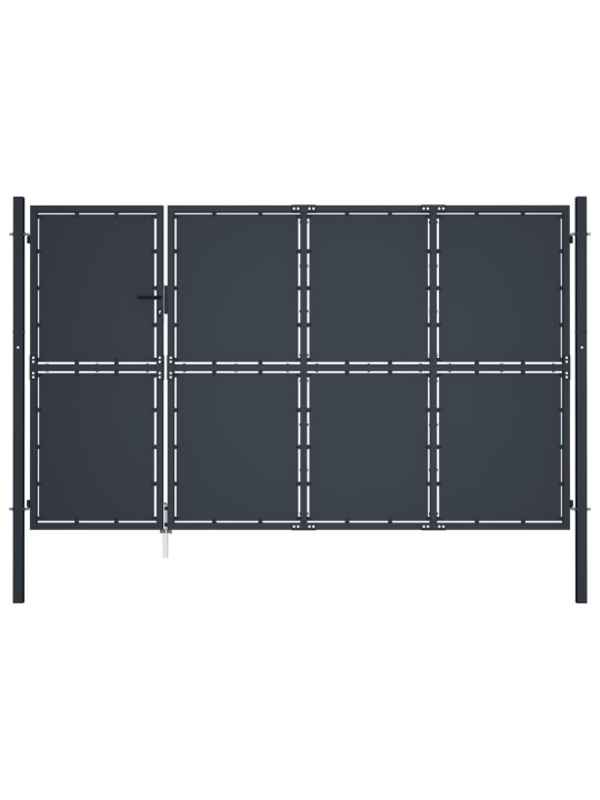 Dārza vārti, 350x175 cm, tērauds, antracītpelēki