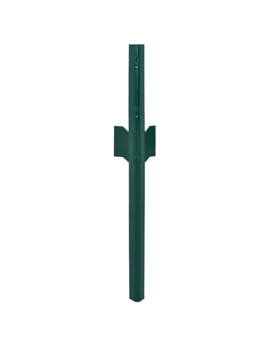 Stiepļu žogs ar stabiem, 25x1,5 m, zaļš tērauds