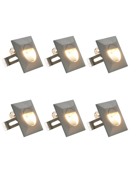Āra sienas led lampas, 6 gab., 5 w, sudraba, kvadrāta