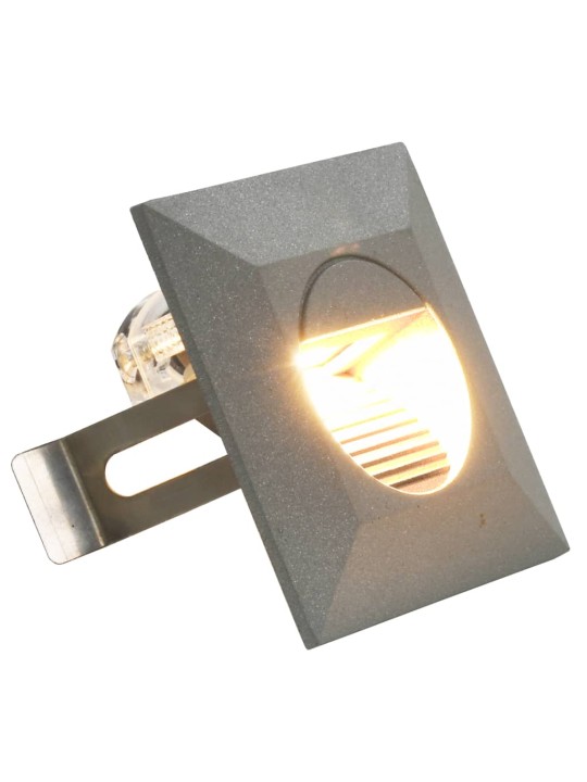 Āra sienas led lampas, 6 gab., 5 w, sudraba, kvadrāta