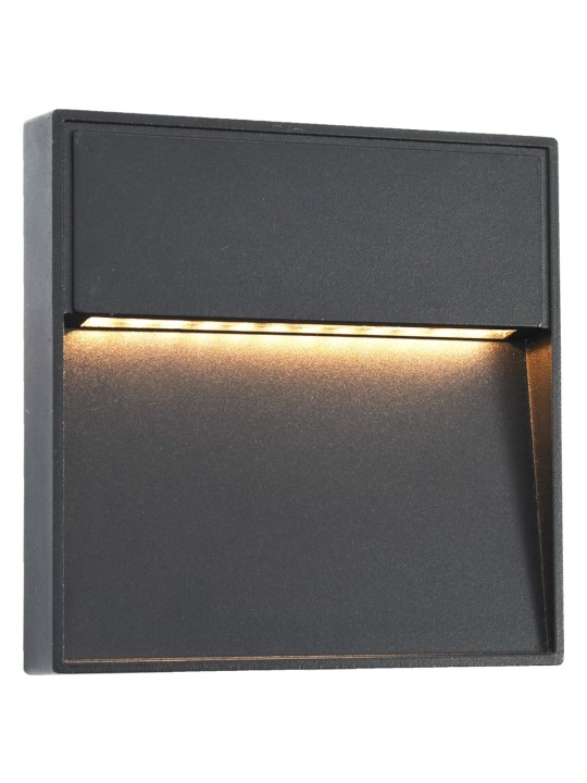 Āra sienas led lampas, 2 gab., 3 w, melnas, kvadrāta forma