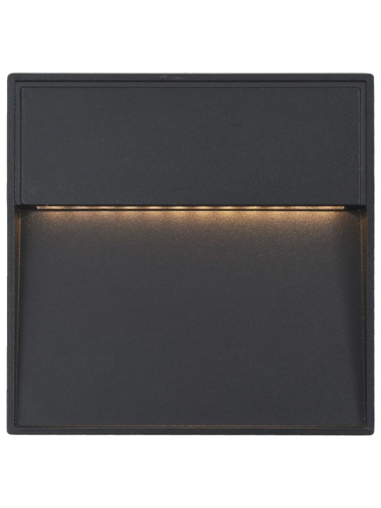 Āra sienas led lampas, 2 gab., 3 w, melnas, kvadrāta forma