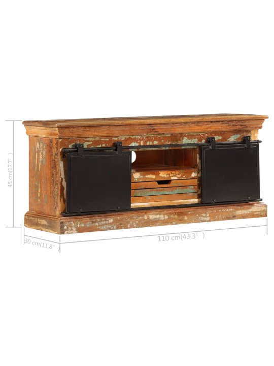 Tv skapītis, 110x30x45 cm, pārstrādāts masīvkoks