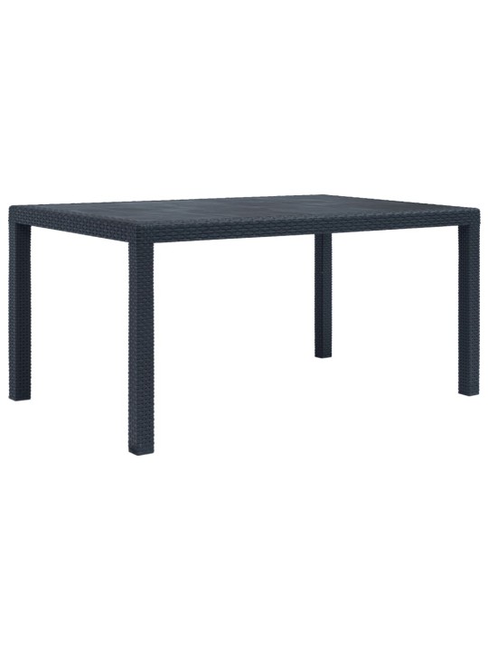 Dārza galds, 150x90x72 cm, antracītpelēka plastmasa