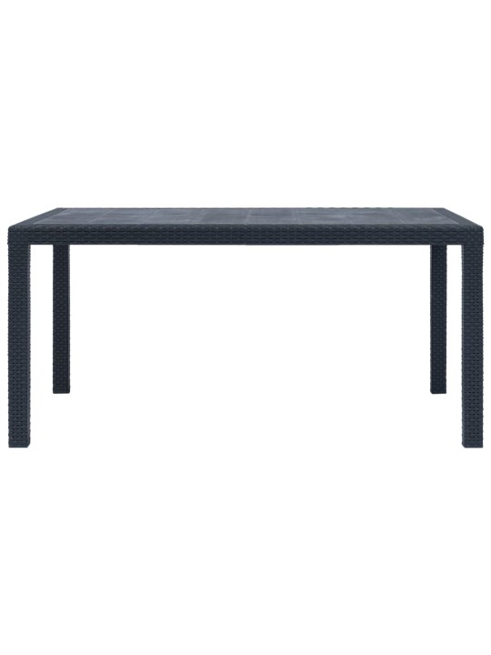 Dārza galds, 150x90x72 cm, antracītpelēka plastmasa