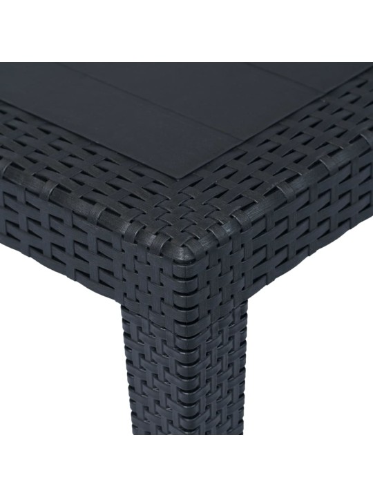 Dārza galds, 150x90x72 cm, antracītpelēka plastmasa