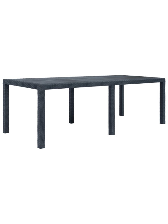 Dārza galds, 220x90x72 cm, plastmasa, rotangpalmas raksts
