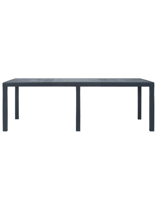 Dārza galds, 220x90x72 cm, plastmasa, rotangpalmas raksts