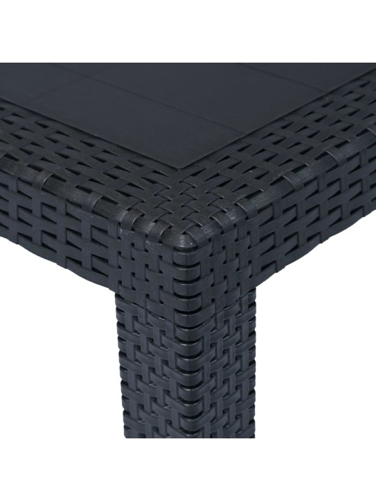 Dārza galds, 220x90x72 cm, plastmasa, rotangpalmas raksts
