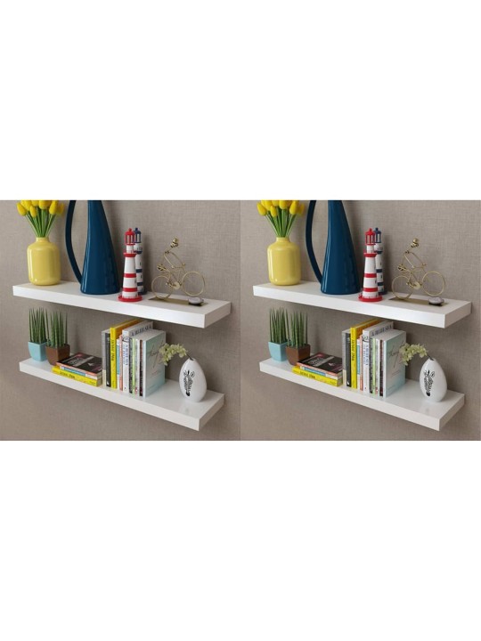 Sienas plaukti, 4 gab., balti, 80 cm