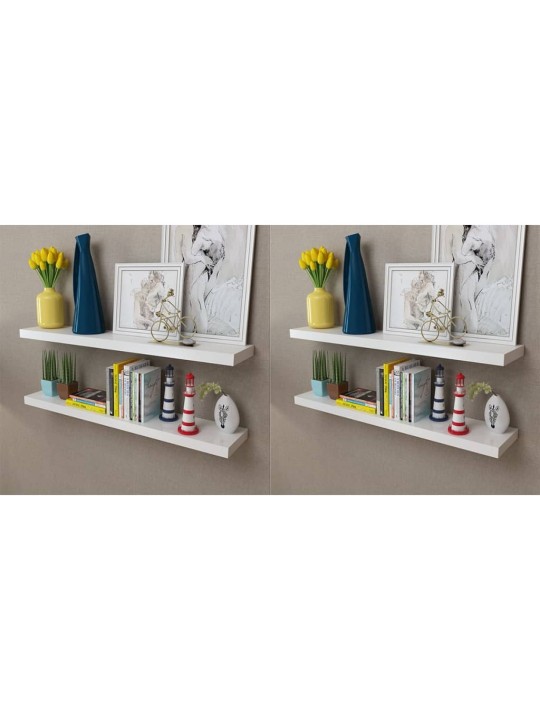 Sienas plaukti, 4 gab., balti, 100 cm