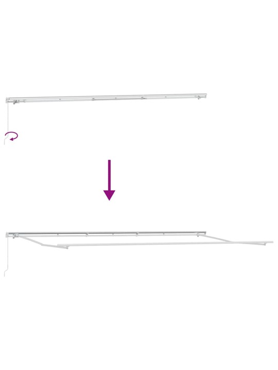 Markīze manuāls balts 6 x 3 m metāla