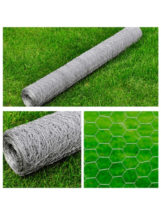 Sieta žogs, cinkots tērauds, sešstūra, 1x25 m, sudraba krāsā