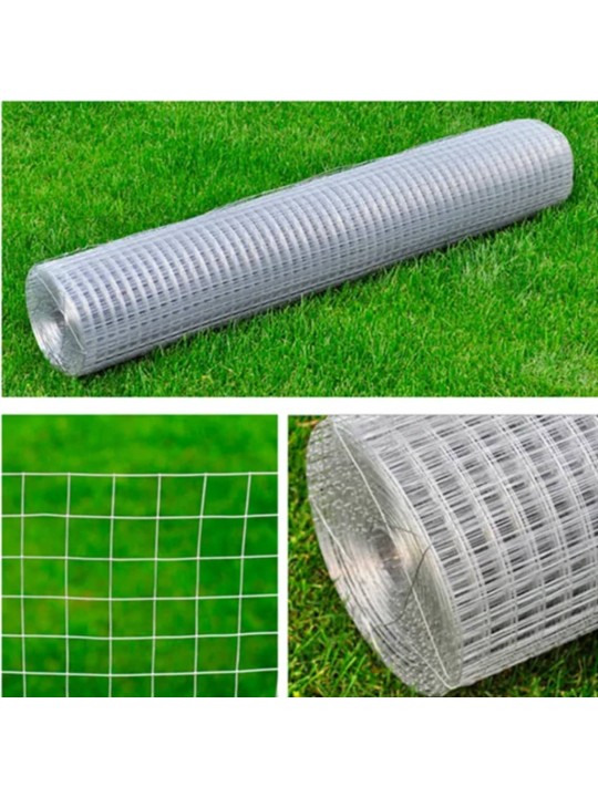 Sieta žogs, cinkots tērauds, kvadrāta, 1x25 m, sudraba krāsā