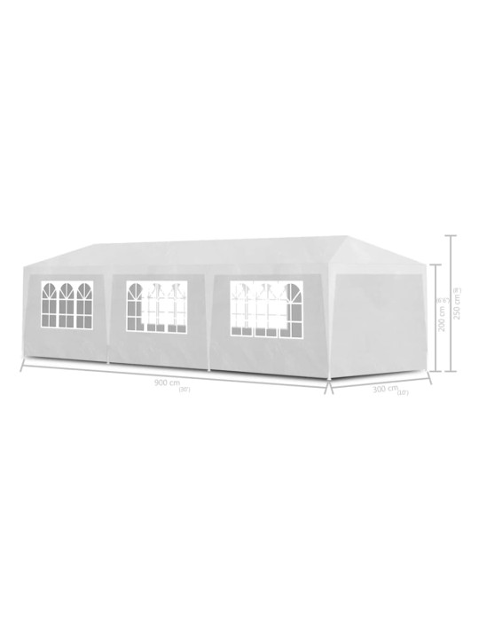 Svinību telts, 3x9 m, balta