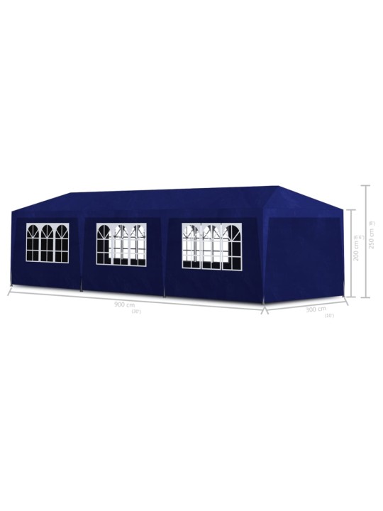 Svinību telts, 3x9 m, zila