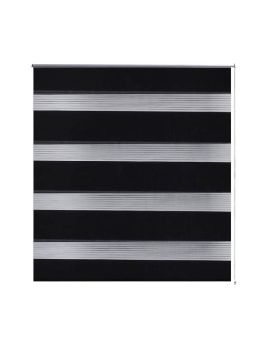 Ruļļu žalūzijas zebra, dubultās, 140 x 175 cm, melnas
