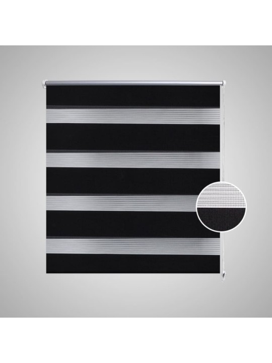 Ruļļu žalūzijas zebra, dubultās, 140 x 175 cm, melnas