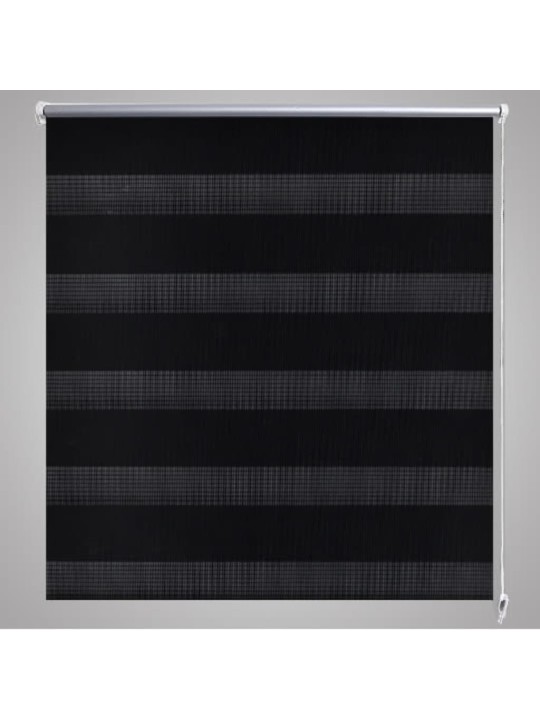 Ruļļu žalūzijas zebra, dubultās, 140 x 175 cm, melnas