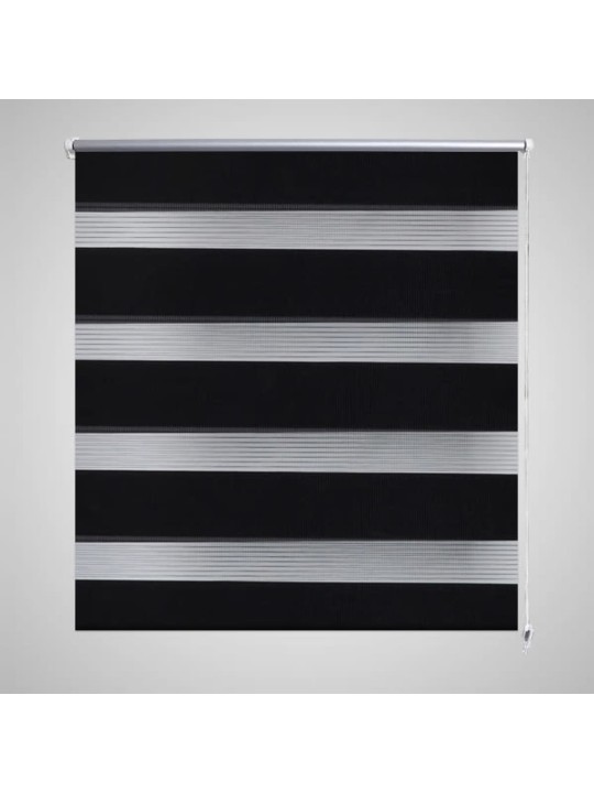 Ruļļu žalūzijas zebra, dubultās, 140 x 175 cm, melnas