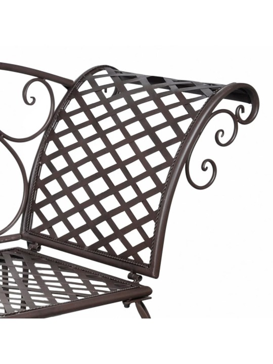 Dārza guļamkrēsls, 128 cm, tērauds, antīki brūns