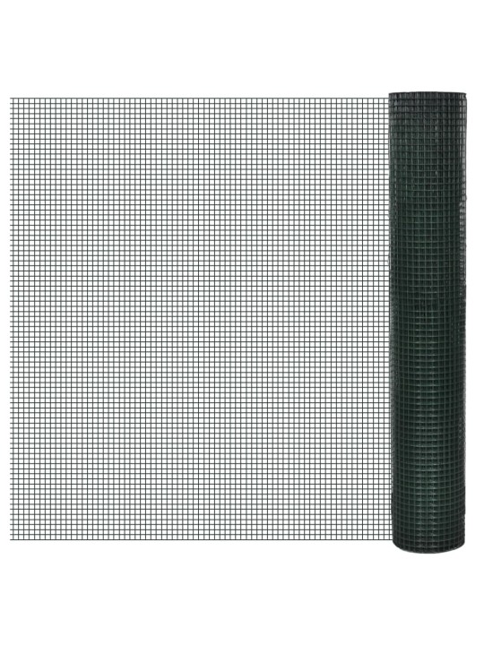 Stiepļu žogs, cinkots, ar pvc pārklājumu, 10x1 m, zaļš