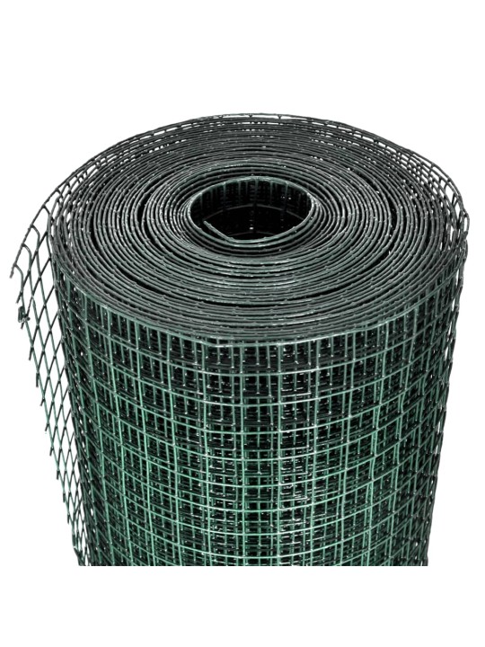 Stiepļu žogs, cinkots, ar pvc pārklājumu, 10x1 m, zaļš