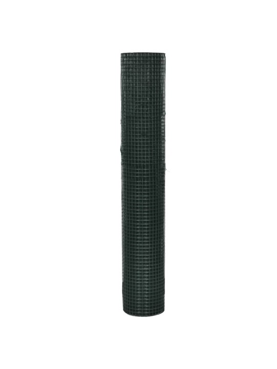 Stiepļu žogs, cinkots, ar pvc pārklājumu, 25x1 m, zaļš