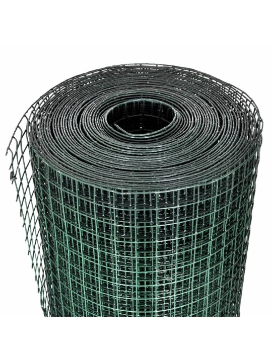 Stiepļu žogs, cinkots, ar pvc pārklājumu, 25x1 m, zaļš