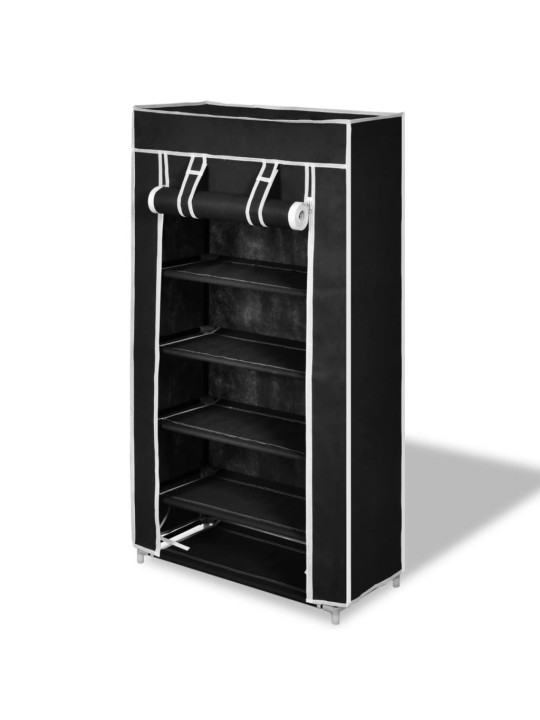 Auduma apavu skapis ar aizdari 58 x 28 x 106 cm melns