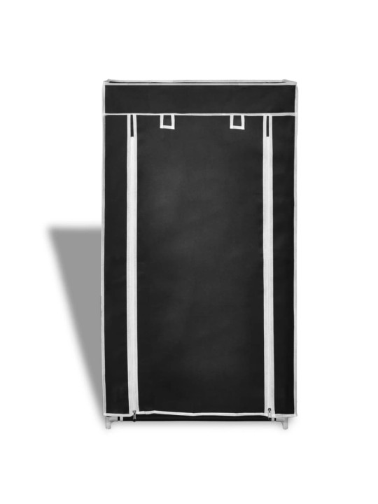 Auduma apavu skapis ar aizdari 58 x 28 x 106 cm melns