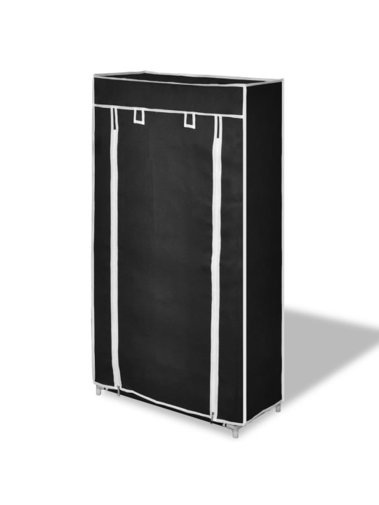 Auduma apavu skapis ar aizdari 58 x 28 x 106 cm melns