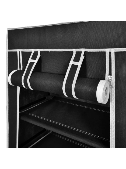 Auduma apavu skapis ar aizdari 58 x 28 x 106 cm melns