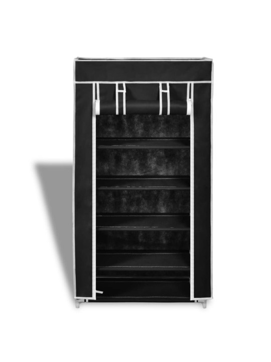 Auduma apavu skapis ar aizdari 58 x 28 x 106 cm melns