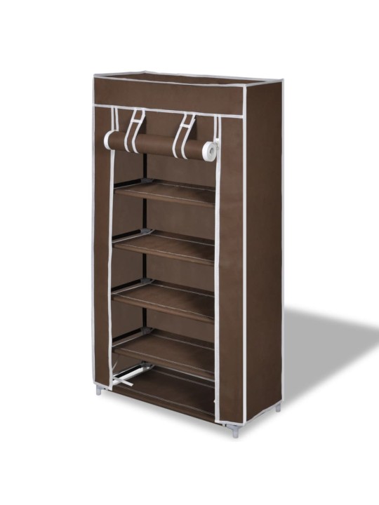 Auduma apavu skapis ar aizdari 58 x 28 x 106 cm brūns