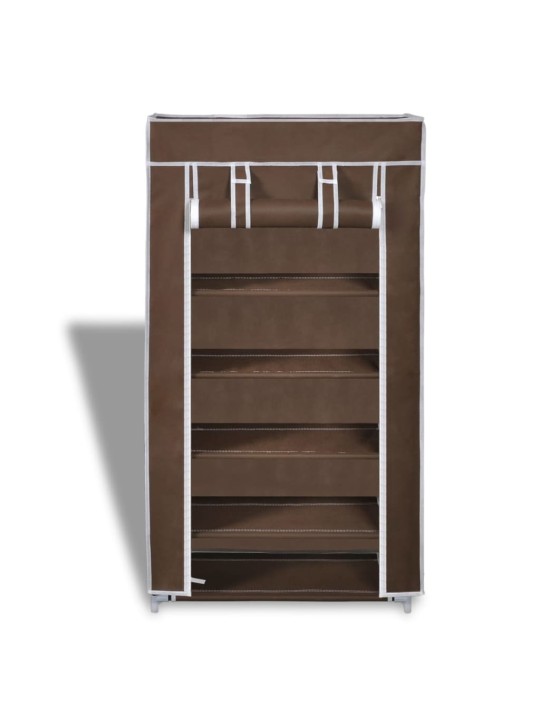 Auduma apavu skapis ar aizdari 58 x 28 x 106 cm brūns