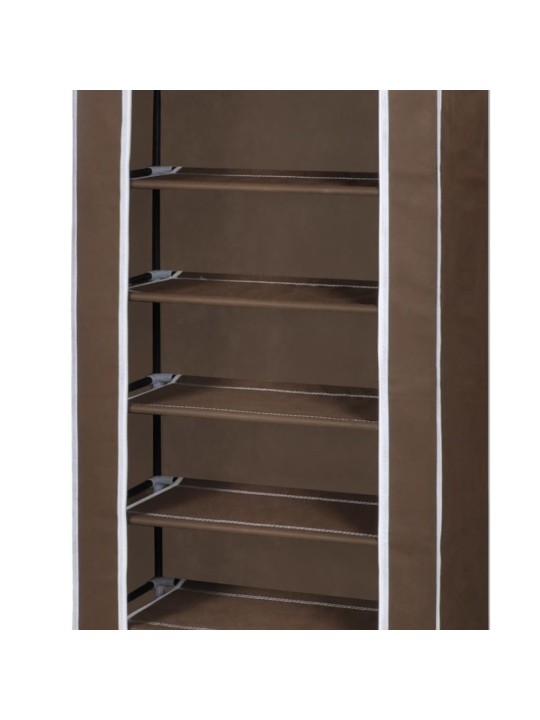 Auduma apavu plaukts 57 x 29 x 162 cm brūns