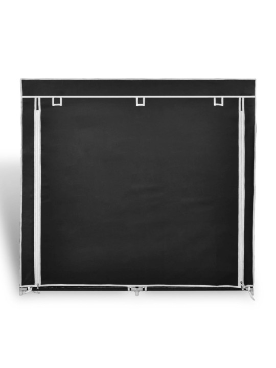 Apavu skapis ar pārsegu, 115x28x110 cm, melns audums