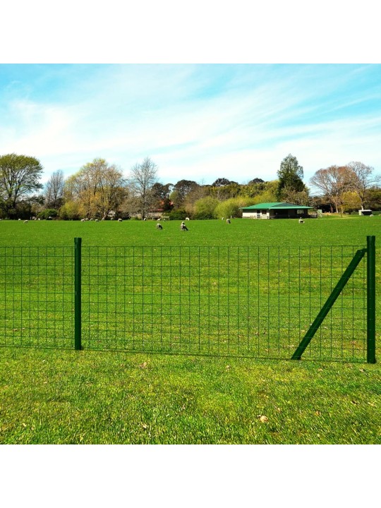 Euro stiepļu žogs, tērauds, 10x1,0 m, zaļš