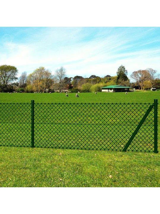 Stiepļu žogs ar stabiem, mietiņiem, tērauds, 1,0x25 m