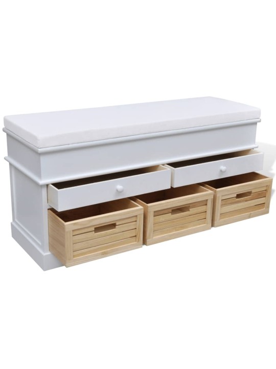 Sols ar 2 atvilktnēm un 3 groziem balts 100 x 35 x 50 cm