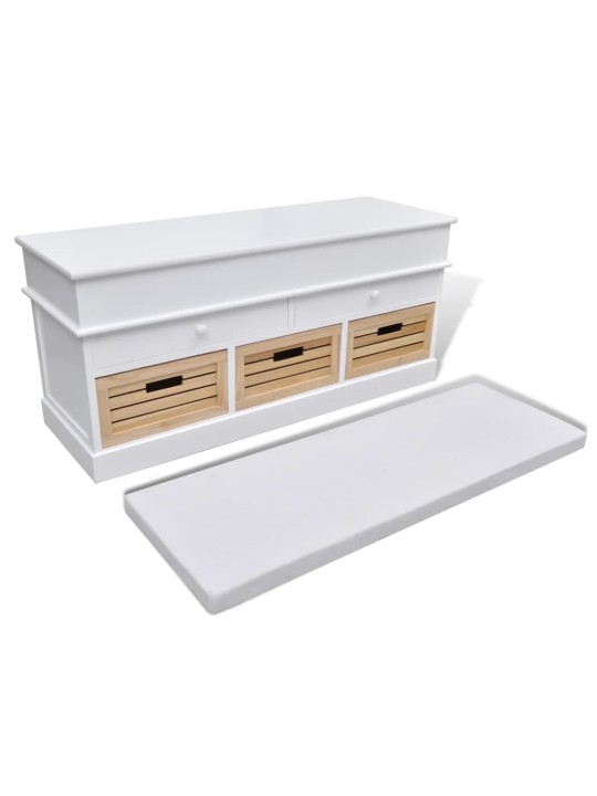 Sols ar 2 atvilktnēm un 3 groziem balts 100 x 35 x 50 cm