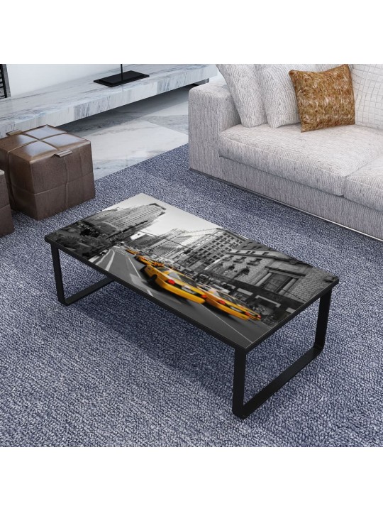 Kafijas galdiņš ar stikla virsmu, taisnstūra forma
