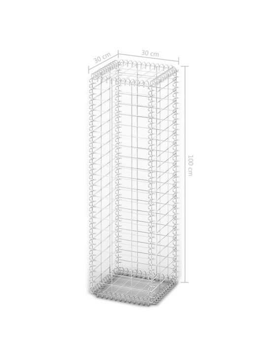 Gabions ar vāku, cinkota stieple, 100x30x30 cm