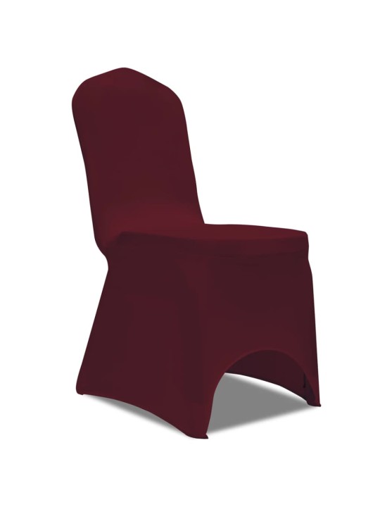 Elastīgs krēsla pārklājs burgundijas vīna krāsā 6 gab.