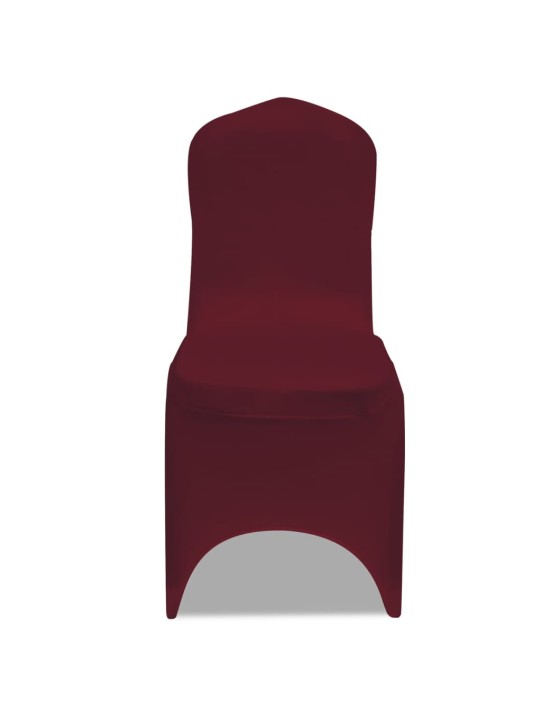 Elastīgs krēsla pārklājs burgundijas vīna krāsā 6 gab.