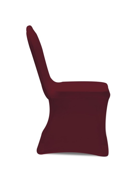 Elastīgs krēsla pārklājs burgundijas vīna krāsā 6 gab.